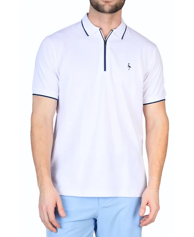 Tailorbyrd Men's Micro Pique Polo with Zipper Planket