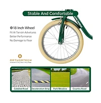 Artudatech 18-Inch Kids Bike, Growing Gift for Ages 6-10 with Basket, Comfort Seat & Training Wheels