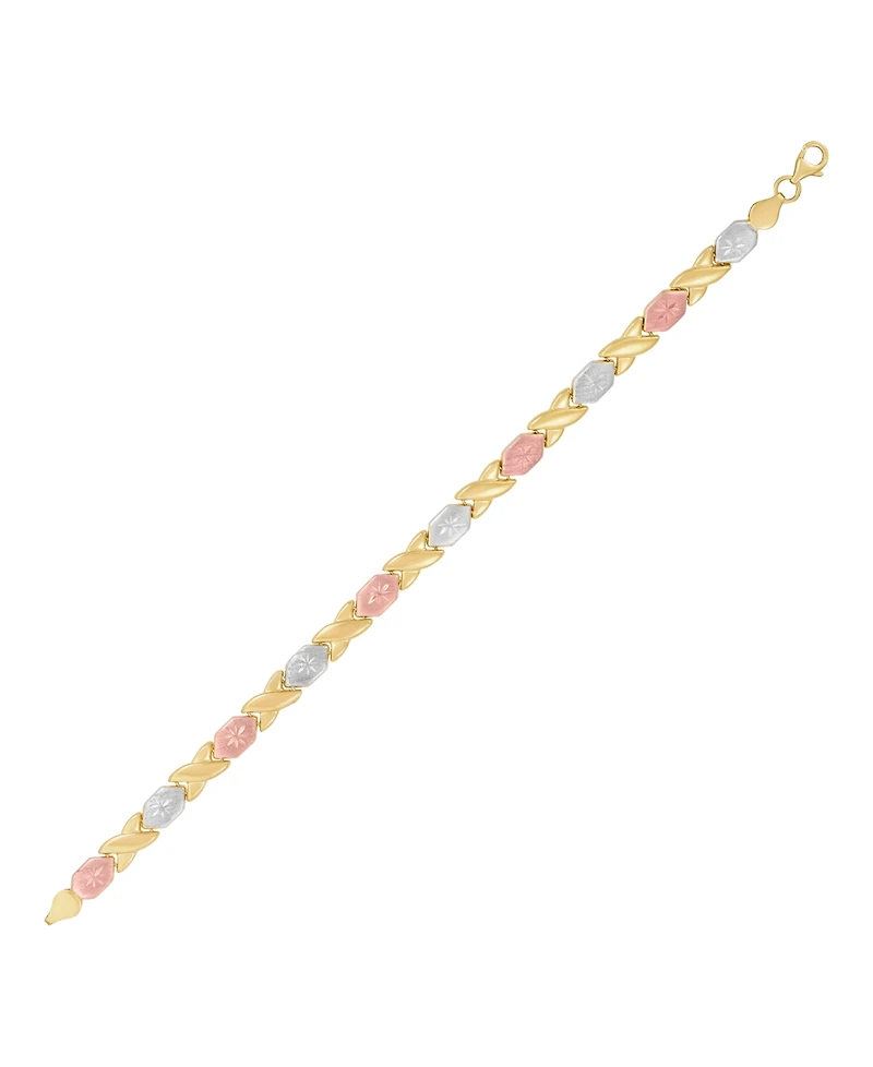 Macy's Lobster Clasp Stampato Chain Bracelet in 14k Gold Plated Sterling Silver