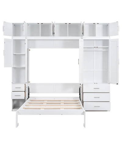 Boyel Living Full Size Murphy Bed with Lockers and Wardrobes, With installation video