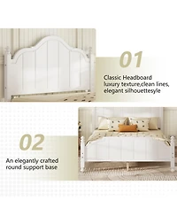 Boyel Living Queen Size Wooden Bed Frame with Headboard Vintage Platform Bed with Slats Support Easy Assembly