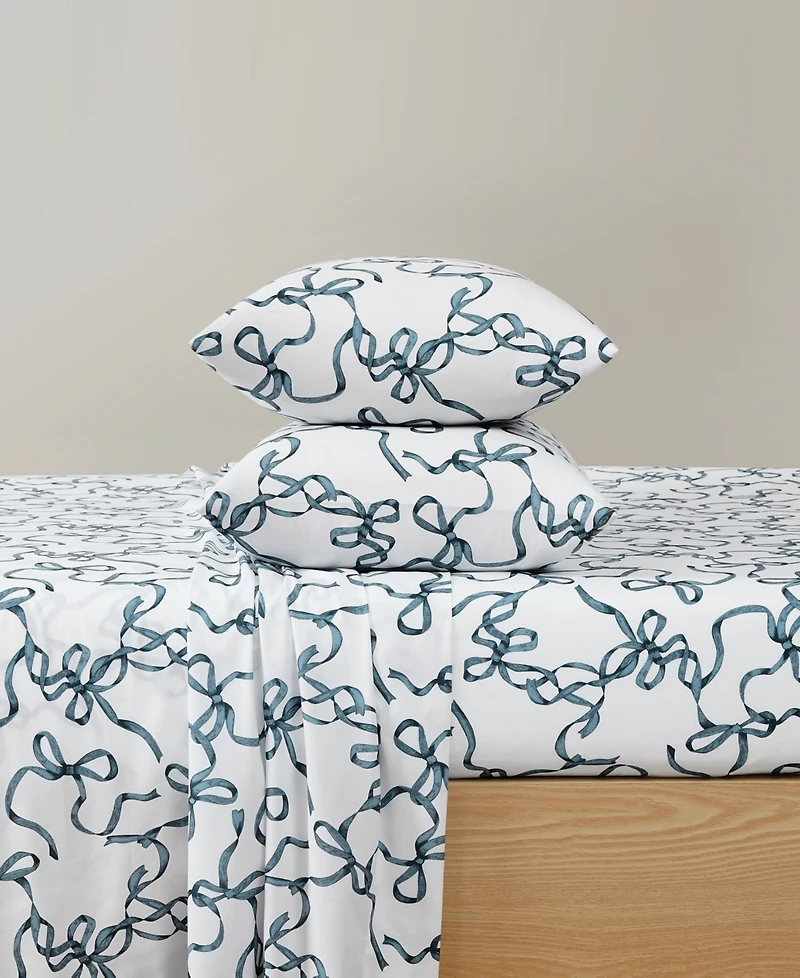 Truly Soft Printed Bow 4-Piece Sheet Set