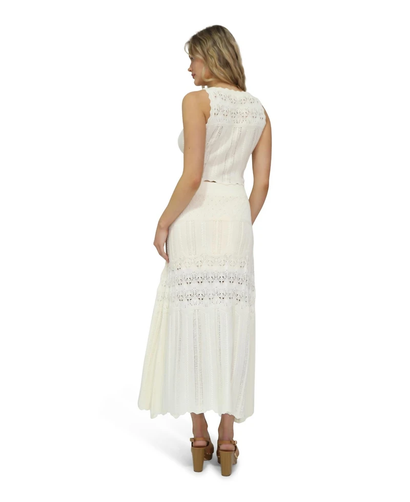 Belle & Bloom Women's Harvest Haze Crochet Maxi Skirt