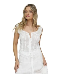 Belle & Bloom Women's Future Lover Lace Button Up Blouse