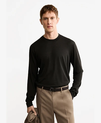 Mango Men's Slim-Fit Wool-Blend T-Shirt