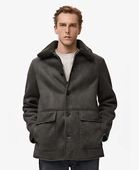 Mango Men's Faux-Shearling Suede Jacket