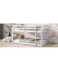 Streamdale Furniture Twin over Twin Loft Bed with Ladder and Reinforced Slats, White