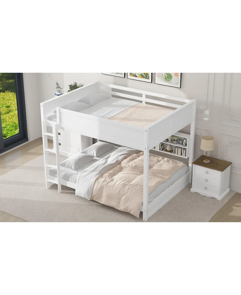 Streamdale Furniture Queen over Storage Bunk Bed with Usb Ports