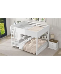 Streamdale Furniture Queen over Storage Bunk Bed with Usb Ports