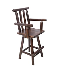 Streamdale Furniture Rustic Fir Wood Bar Stool with Footrest and Wide Armrests