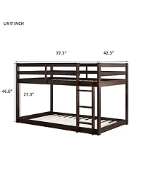 Streamdale Furniture Streamdale Solid Wood Twin over Twin Loft Bed with Ladder and Reinforced Slats