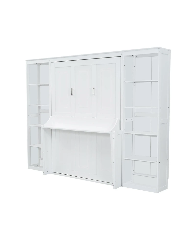 Streamdale Furniture Full Size Murphy Bed with Desk and Bookshelf