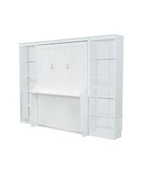 Streamdale Furniture Full Size Murphy Bed with Desk and Bookshelf