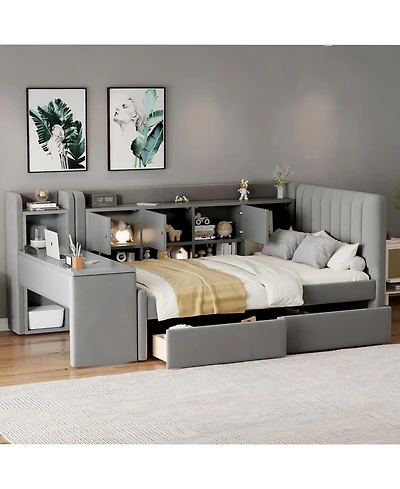 Streamdale Furniture Upholstered Daybed with Drawers & Storage