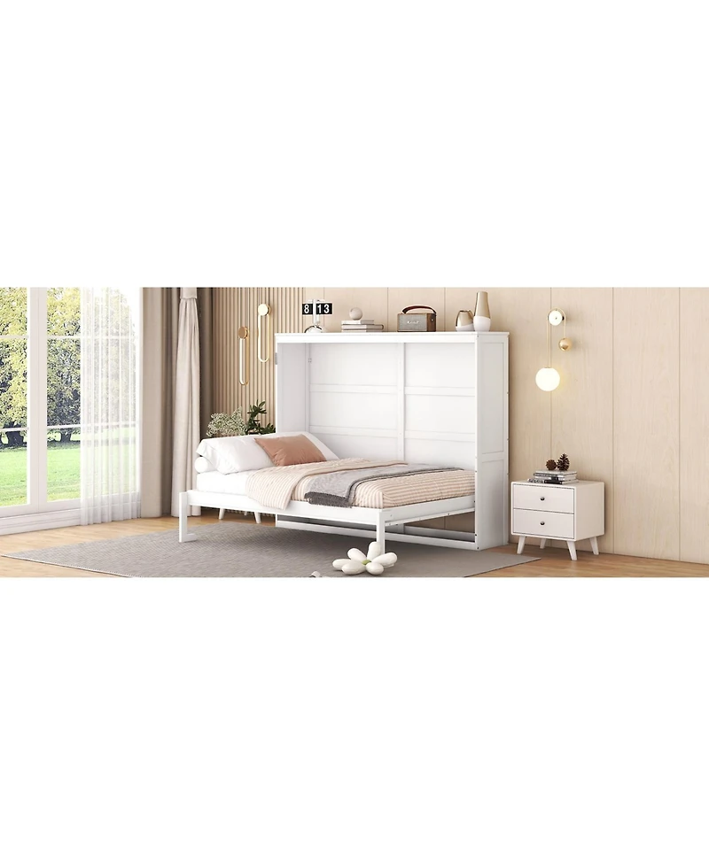 Streamdale Furniture Full Size Murphy Bed Wall Bed, White