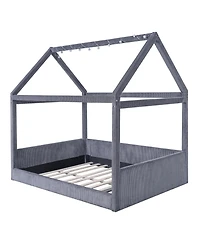 Streamdale Furniture Upholstered House Daybed with Led Light Strips