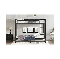 Streamdale Furniture Twin Xl over Twin Xl Metal Bunk Bed with Twin Size Trundle