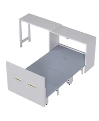 Streamdale Furniture Twin Murphy Cabinet Bed with Desk - Gray