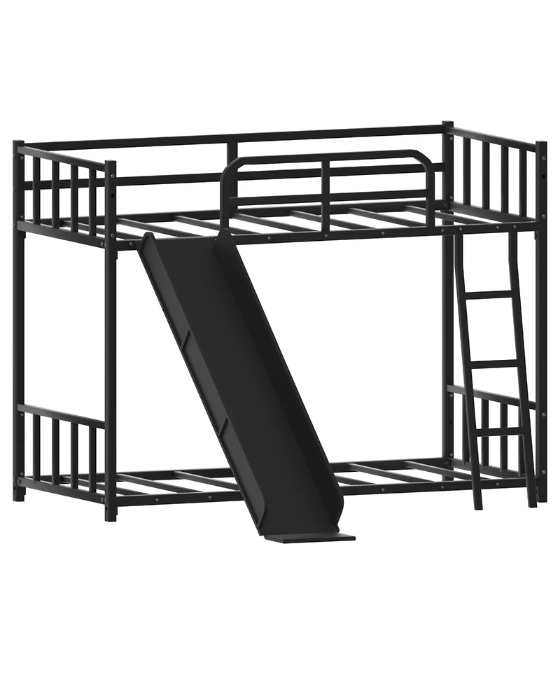 Streamdale Furniture Streamdale Bunk Bed with Ladder and Slide, metal Bed Frame with Safety Guard Rails