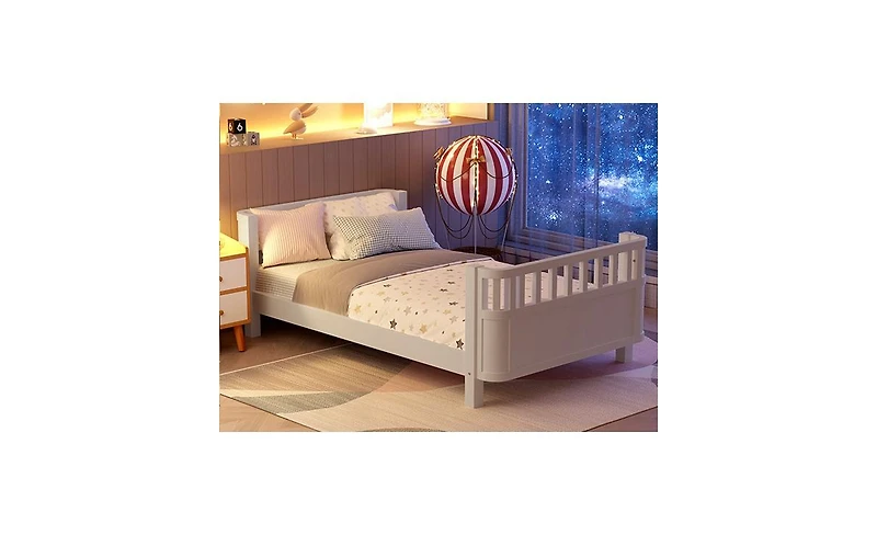 Streamdale Furniture + Twin + Wood + With Rails + Platform Bed