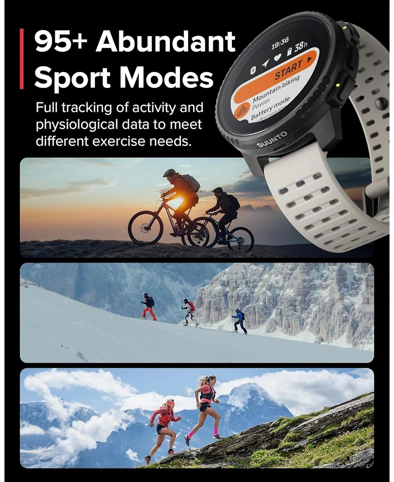 Suunto Vertical Steel Solar Gps Sports Watch with Sapphire Touchscreen, Heart Rate and Sleep Tracker - Canyon