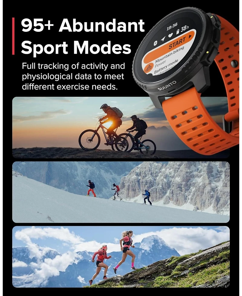 Suunto Vertical Steel Solar Gps Sports Watch with Sapphire Touchscreen, Heart Rate and Sleep Tracker - Canyon