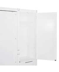 Streamdale Furniture Queen Murphy Bed with Closet, Drawers & Shelves - White