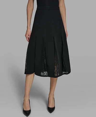 Karl Lagerfeld Paris Women's Lace Inset Maxi Skirt