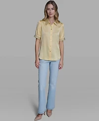 Karl Lagerfeld Paris Women's Beaded Short-Sleeve Top