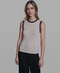 Karl Lagerfeld Paris Women's Sleeveless Klp Trim Tank Top