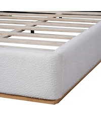 Streamdale Furniture Boucle Wingback Bed Frame, Solid Wood Base
