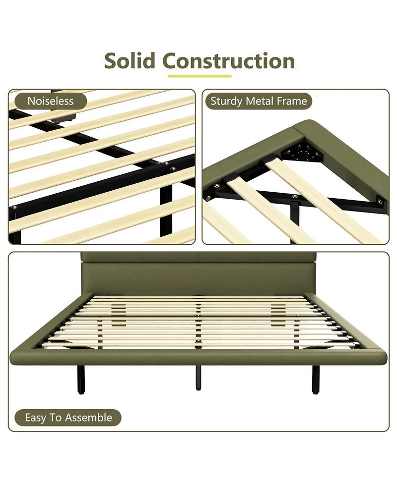 Streamdale Furniture Led Floating Bed Frame Queen