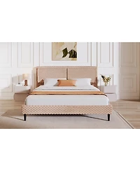 Streamdale Furniture Simple Modern Camel Plush Soft Bed Comfortable Backrest Bedroom