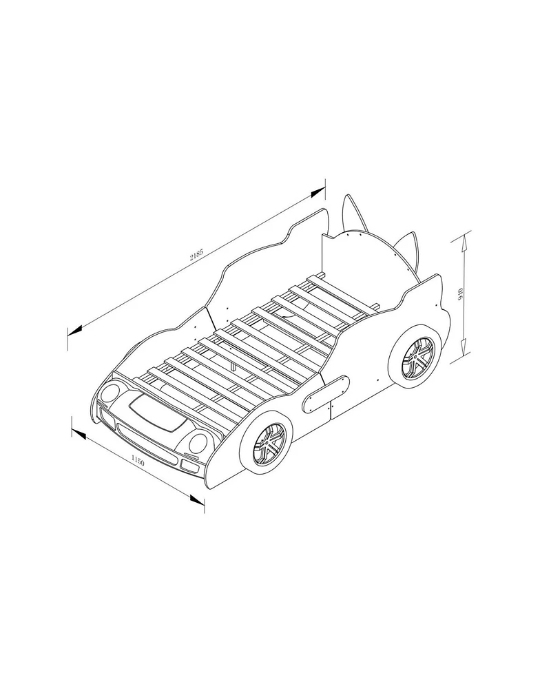 Streamdale Furniture Cool Cartoon Car Bed - Kids' Racing Bed with Stylish Dog Design