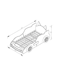 Streamdale Furniture Cool Cartoon Car Bed - Kids' Racing Bed with Stylish Dog Design