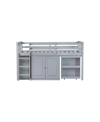 Streamdale Furniture Twin Loft Bed with Desk & Storage - Grey