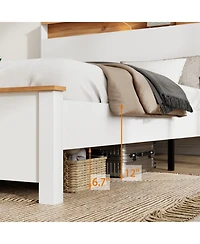 Streamdale Furniture Queen Bed Frame with Charging Station
