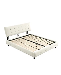 Streamdale Furniture Streamdale Queen Size Bed Frame with Tufted Headboard and Cloud Pillow Design