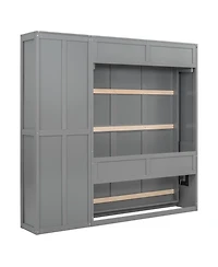 Streamdale Furniture Full Murphy Bed Wall with Shelves
