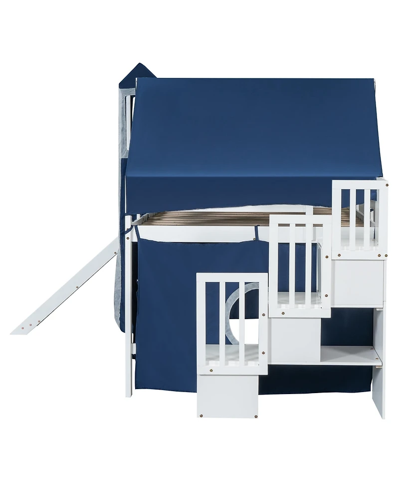 Streamdale Furniture Full Loft Bed with Tent and Tower