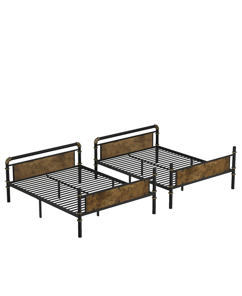 Streamdale Furniture Queen Over Queen Black Metal Bunk Bed