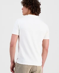 Guess Men's Solid-Collar Johnny Collar Short-Sleeve Shirt