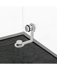 Streamdale Furniture Black Tempered Glass Cabinet w/ Led, Lock & Wheels