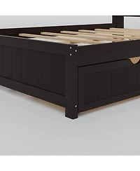 Streamdale Furniture Twin Platform Bed with Bookcase Headboard, Downlight, Charger, Drawers
