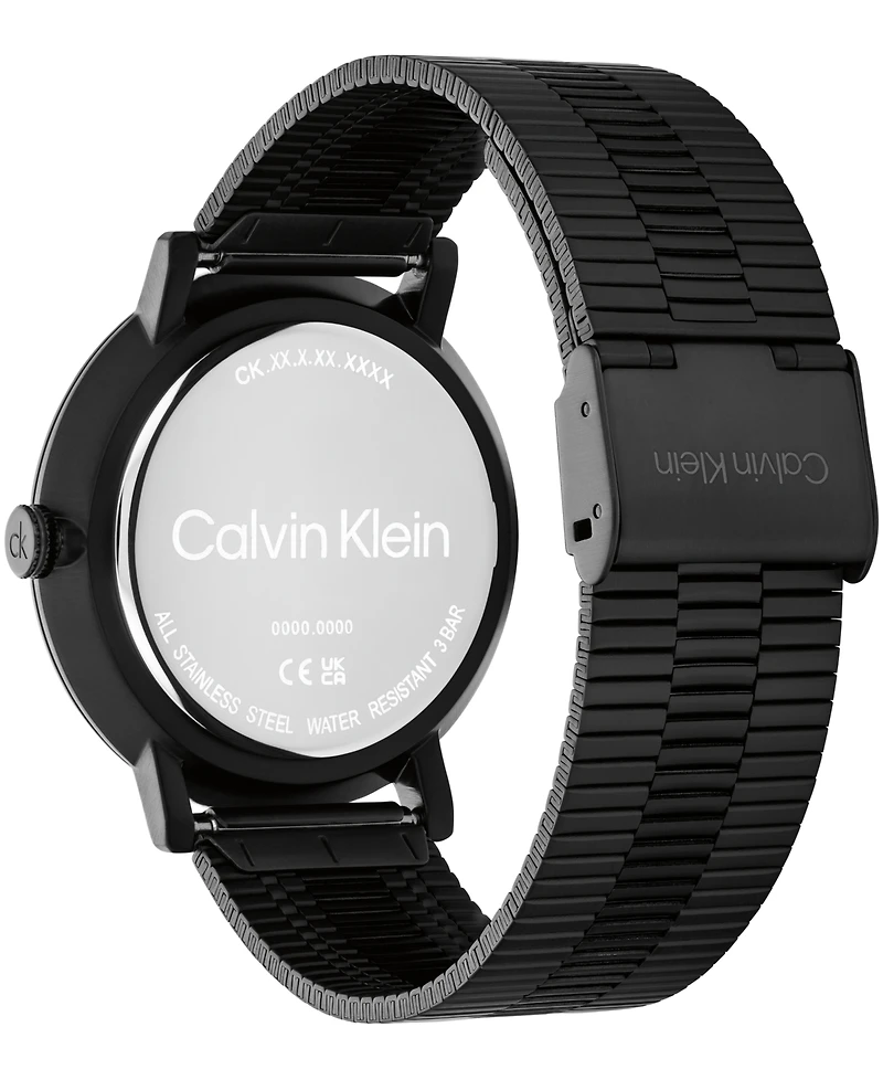 Calvin Klein Men's Real Ionic Plated Black Steel Mesh Bracelet Watch, 42mm
