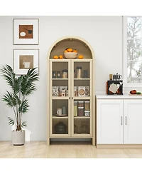 Streamdale Furniture Modern Farmhouse Arched Kitchen Pantry