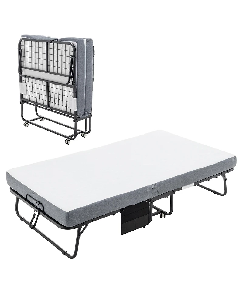Streamdale Furniture Foldable Guest Bed with Memory Foam Mattress and Storage Cover (Scot Size
