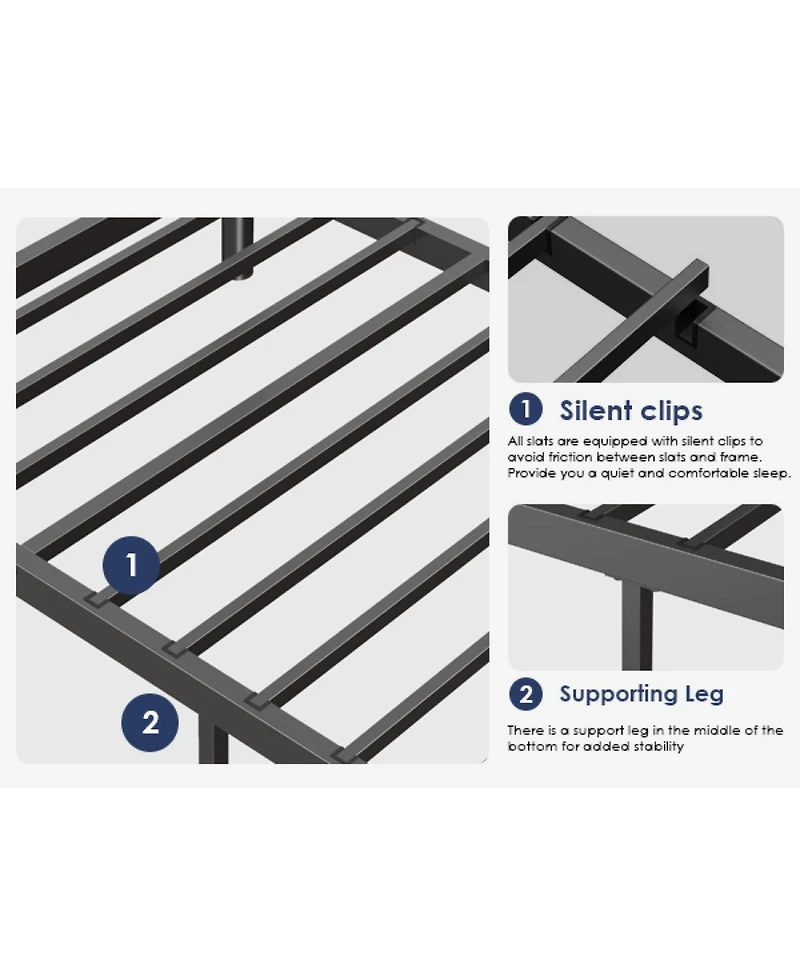 Streamdale Furniture Metal Bunk Bed, Twin Over Twin Size