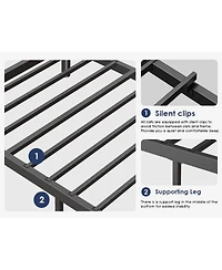 Streamdale Furniture Metal Bunk Bed, Twin Over Twin Size