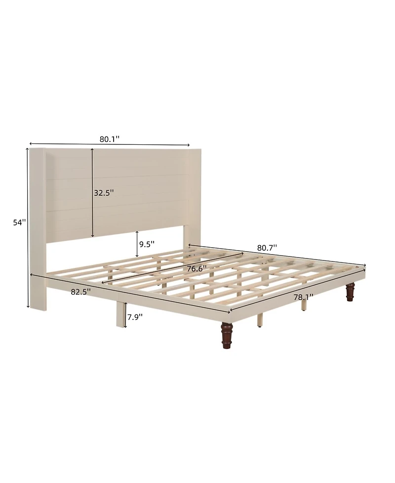 Streamdale Furniture Streamdale Elegant High Headboard Bed 54" Tall, King Size